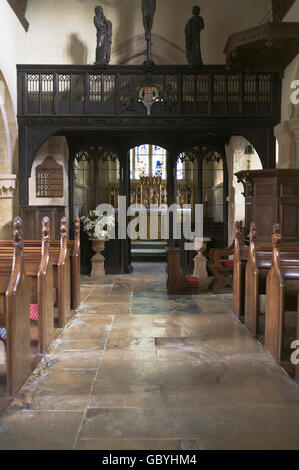 dh Stanton COTSWOLDS GLOUCESTERSHIRE Interior St Michaels and All Angels parish church michael cotswold Stock Photo