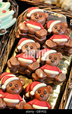 Christmas chocolates at La Boqueria market, Barcelona. Catalonia, Spain Stock Photo