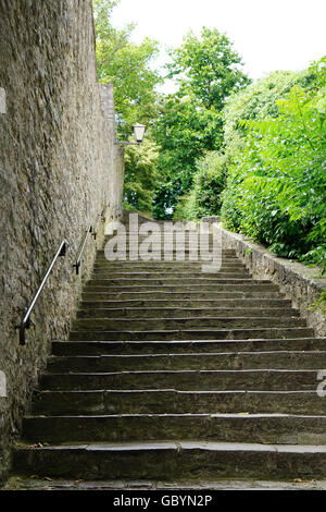 old stone steps leading up hill Stock Photo