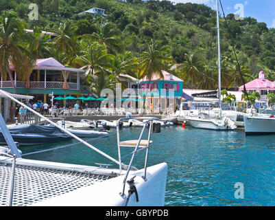 dh Sopers hole TORTOLA CARIBBEAN Yacht marina restaurants people british virgin islands leeward Stock Photo