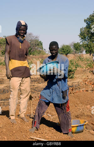 mine in wild golden Poura gold diggers come from everywhere to dig for gold nuggets Stock Photo