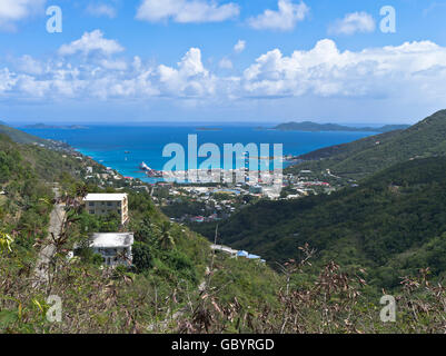 dh Road Town TORTOLA CARIBBEAN View of Road Town Tortola island south coast bvi harbor Stock Photo