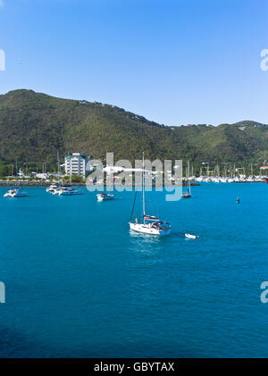 dh Road Town TORTOLA CARIBBEAN Luxury yacht boat arriving Road Town Marina bvi sailing sail Stock Photo