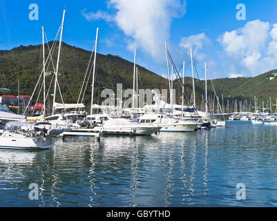 dh Road Town TORTOLA CARIBBEAN Luxury yacht marina anchorage british virgin islands Stock Photo