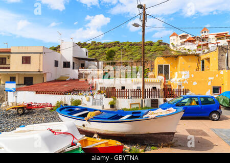 Fishing boats in La Caleta village, Tenerife, Canary Islands, Spain Stock Photo