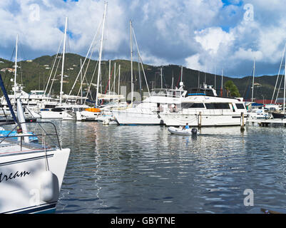 dh Road Town TORTOLA CARIBBEAN dinghy luxury yacht marina anchorage british virgin islands tortola Stock Photo