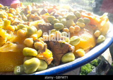 Maroccan dish with couscous and beans Stock Photo