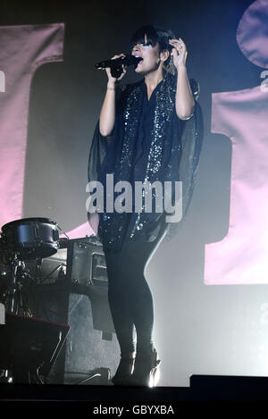 Lily Allen in concert - London. Lily Allen performs in concert at Somerset House in central London. Stock Photo