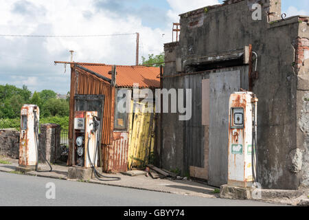 Abandoned Fuel Station Stock Photo