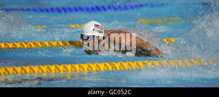 USA's Michael Phelps during the Men's 100m Butterfly heat during the FINA World Swimming Championships in Rome, Italy. Stock Photo