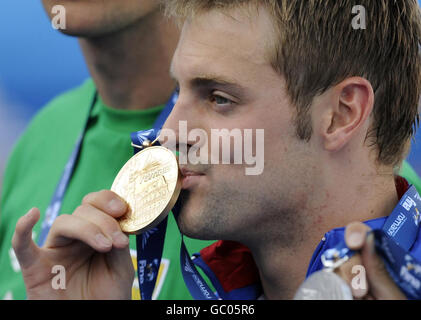 Great Britain's Liam Tancock, after winning the Men's 50m Backstroke during the FINA World Swimming Championships in Rome, Italy. Stock Photo