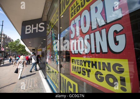 Department store BHS will be wound down with the loss of up to 11,000 jobs after efforts to find a buyer failed, London, UK Stock Photo