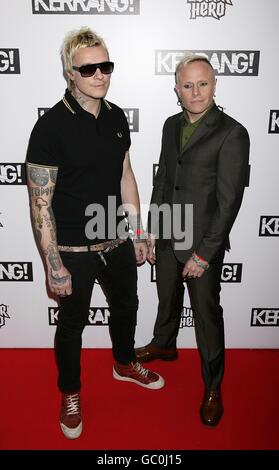 Liam Howlett and Keith Flint (right) of The Prodigy arriving at the Kerrang! Awards, at the Brewery, London. Stock Photo