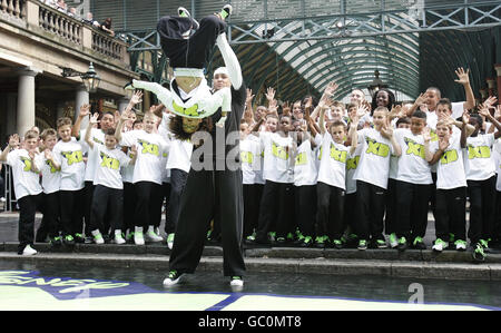 Britain's Got Talent winners Diversity perform a one-off dance routine in London's Covent Garden to promote the launch of Disney XD a new TV channel from Disney, which hits the screens on August 31st. Stock Photo