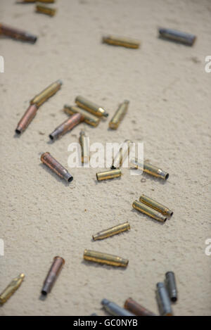 Sand Bullets Bullets and spent cases on sand from hand gun Stock Photo - Alamy