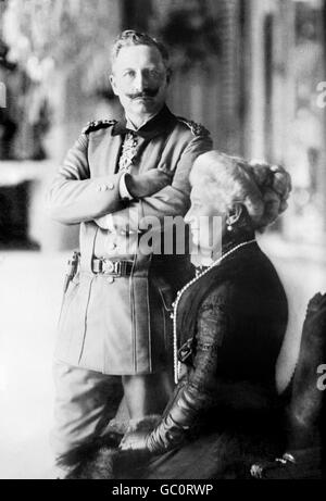 Portrait of Kaiser Wilhelm II (1859-1941), Emperor of Germany and King of Prussia, and his wife, Kaiserin Augusta Victoria. Photo from Bain News Service, c.1910-1915. Stock Photo
