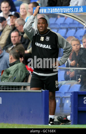 Soccer - Coca-Cola Football League One - Tranmere Rovers v Charlton Athletic - Prenton Park. John Barnes, Tranmere Rovers manager Stock Photo