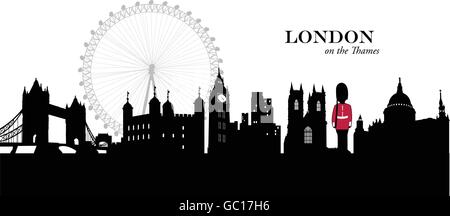 Vector illustration of the skyline of London, England Stock Vector