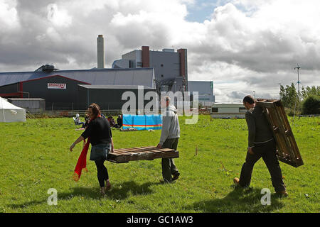 Irish peat protest Stock Photo