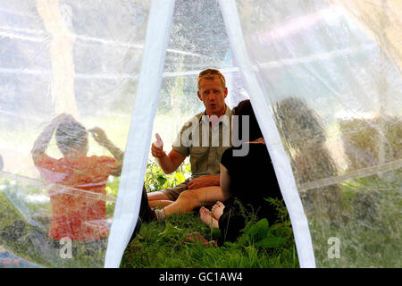 Irish peat protest Stock Photo