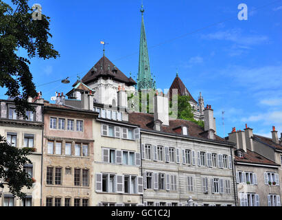 Houses of Geneva city centre, Switzerland Stock Photo