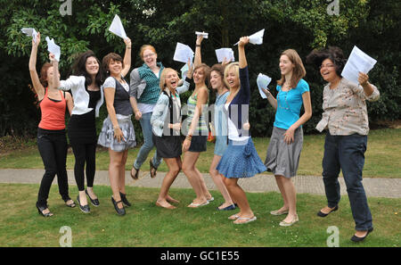 Students jump for joy as they celebrate their A Level results from the ...