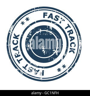 Fast track business concept rubber stamp isolated on a white background. Stock Photo