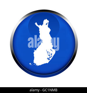 Finland map button in the colors of the European Union. Stock Photo