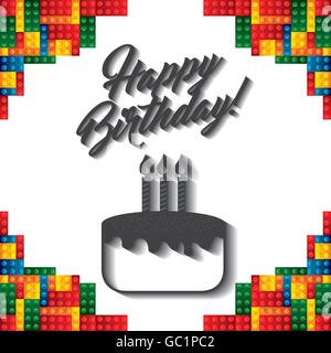 Download Lego pieces icon. Happy Birthday design. Vector graphic ...
