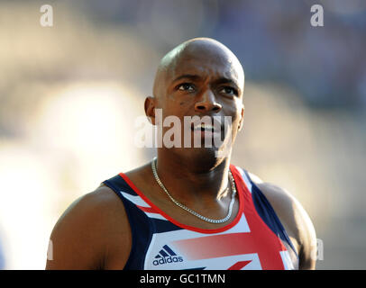 Great Britain's Marlon Devonish after qualifying for the 200m semi finals Stock Photo