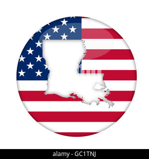 Louisiana state of America badge isolated on a white background. Stock Photo