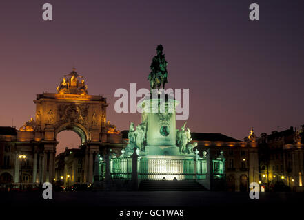 the parca do comercio in the city centre of Lisbon in Portugal in Europe. Stock Photo