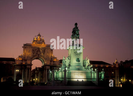 the parca do comercio in the city centre of Lisbon in Portugal in Europe. Stock Photo