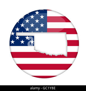 Oklahoma state of America badge isolated on a white background. Stock Photo