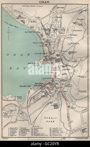 OBAN vintage town/city plan. Scotland. WARD LOCK 1935 old vintage map ...