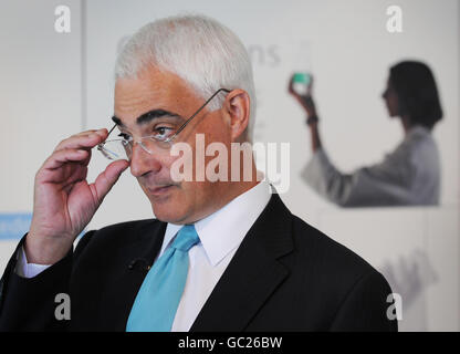 Chancellor of the Exchequer Alistair Darling visits the new Darwin Centre at the National History Museum in London. Stock Photo