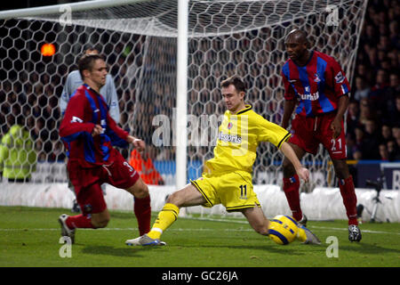 Soccer - FA Barclays Premiership - Crystal Palace v Charlton Athletic. Crystal Palace's Danny Granville is fouled by Charlton Athletic's Francis Jeffers Stock Photo
