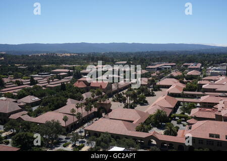 View from Hoover Tower of Stanford University. In 2016 the university celebrates the 125 yrs anniversary - Editorial Use Only Stock Photo