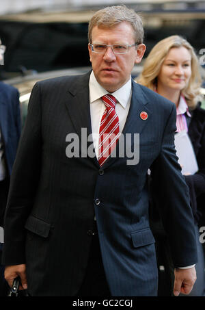 Alexei Kudrin, Russia's finance minister, attends the opening session of the G20 Finance Ministers meeting at the HM Treasury in London. Stock Photo