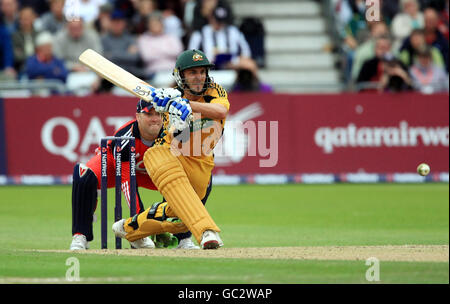 Australia's Michael Hussey bats during the Sixth One Day International at Trent Bridge, Nottingham. Stock Photo