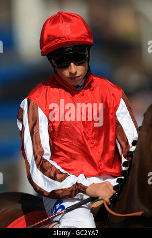 Jockey William Buick on Swan Wings in the parade ring before the Polypipe Flying Childers Stakes Stock Photo