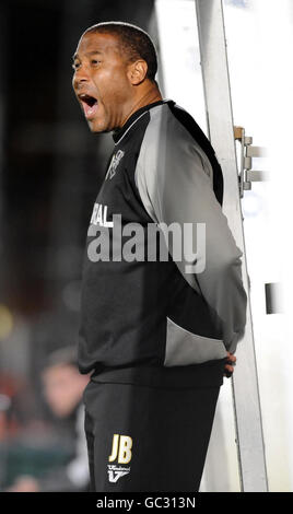 Tranmere Rovers manager John Barnes during the Coca-Cola League One match at Adams Park, Wycombe. Stock Photo