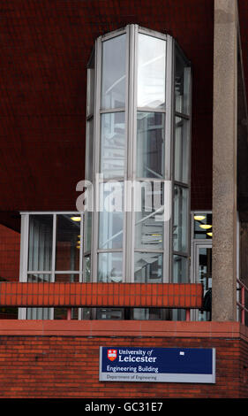 The Engineering Building at Leicester University, designed by architects James Stirling, James Gowan and structural engineer Frank Newby and completed in 1963 Stock Photo