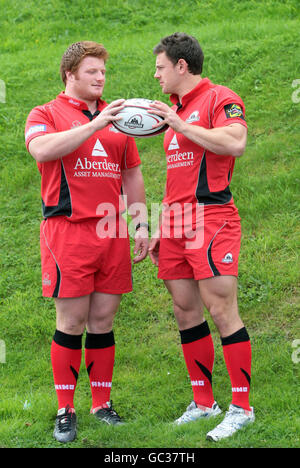 Rugby Union - Edinburgh Photocall - Murrayfield. Edinburgh's Nick De Luca (right) and Kyle Traynor during a photocall at Murrayfield Stadium, Edinburgh. Stock Photo