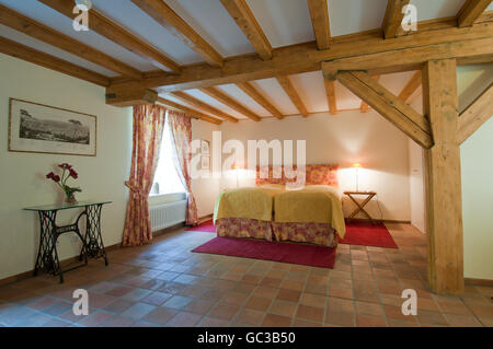 Bedroom, Schloss Ossenberg Castle, Rheinberg-Budberg, North Rhine-Westphalia Stock Photo