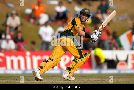 Australia's Michael Hussey bats during the ICC Champions group stage match at the Centurion Stadium, Centurion. Stock Photo