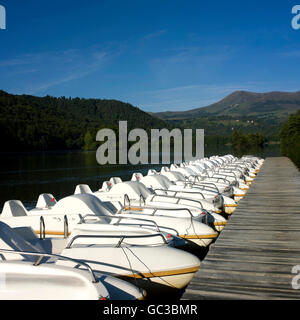 Boats, Lake Chambon, Auvergne, France, Europe Stock Photo