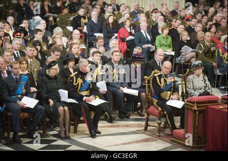 Members of the Royal family attend a service to commemorate the end of combat operations in Iraq at St Paul's Cathedral in central London. Stock Photo