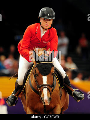 Great Britain's Ellen Whitaker on C S Online during the Sky Sports Trophy at the Horse of the Year Show 2009 at the NEC in Birmingham. Stock Photo