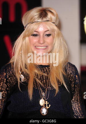 Pixie Lott launches the latest instalment of music making game, Guitar Hero at HMV Oxford Street in central London. Stock Photo